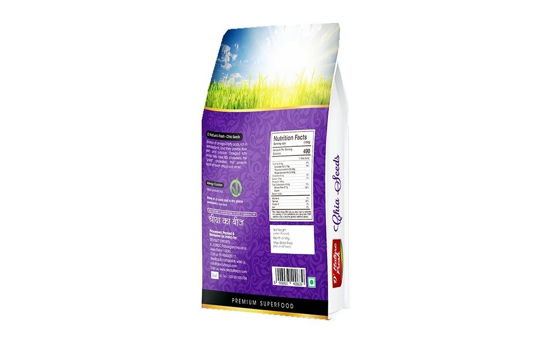 D'nature Fresh Chia Seeds    Box  200 grams